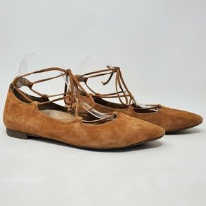 Vionic Lucinda Tan Orthaheel Lace-Up Ballet Flat